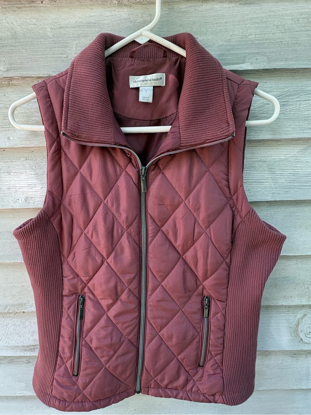 Christopher & Banks Quilted Pink Vest